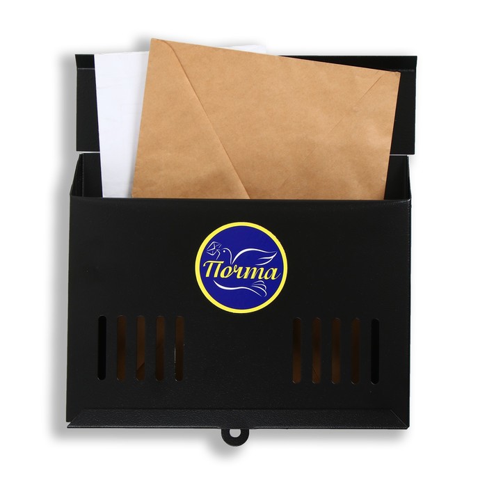 Ящик почтовый без замка (с петлёй), горизонтальный «Мини», чёрный красивый яркий мини почтовый ящик ручной работы