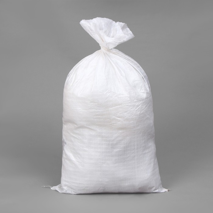 Мешок ПП, 50 90 см, на 50 кг, с завязкой, белый