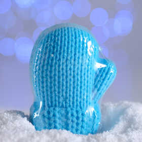 Бурлящая соль для ванны «Варежка», синяя, с ароматом шоколада, 125 г Ош