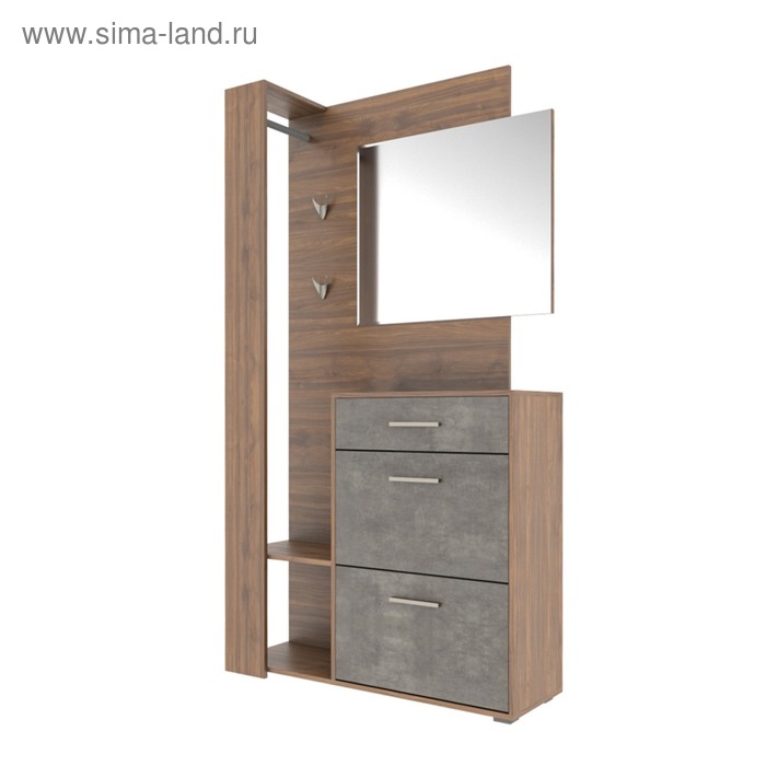 Прихожая Эго 03.295, 1102х354х2000, Орех селект каминный/Камень темный