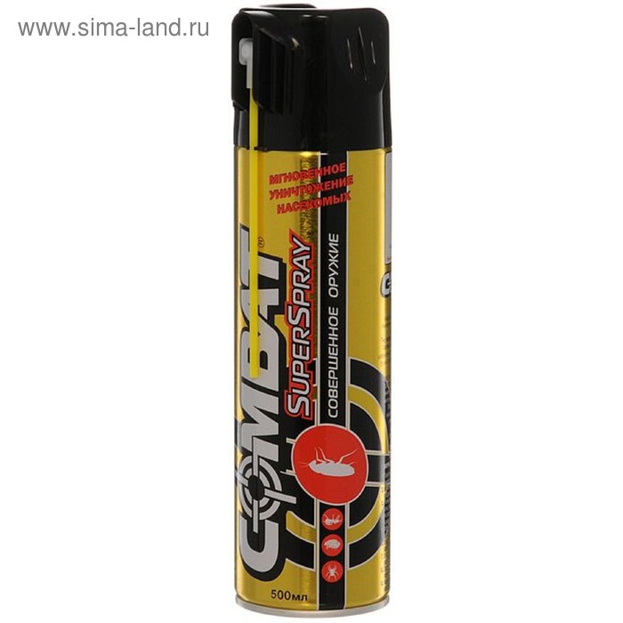 Аэрозоль от насекомых Combat Super Spray, 500 мл инсектицид от насекомых combat multispray 400 мл