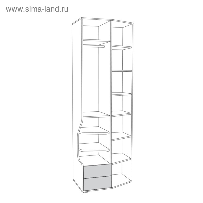 

Шкаф 2х ств Индиго 10.19, 749х509х2196, Темно-серый/Граффити