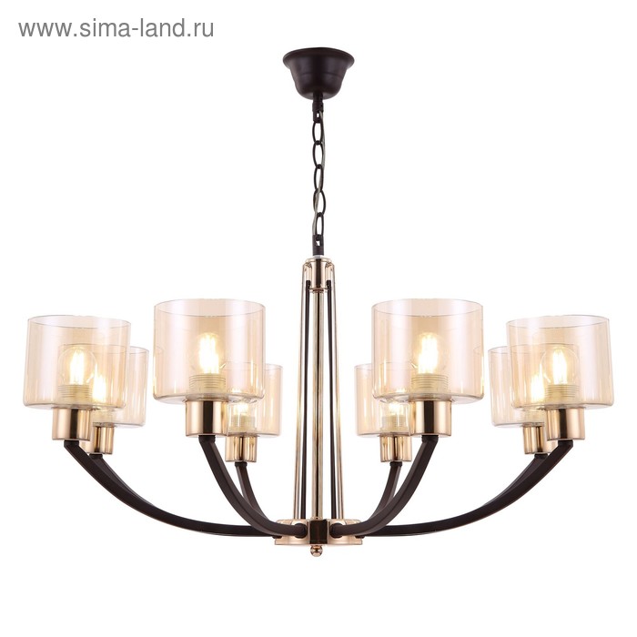 

Люстра Teodora, 8x60Вт E27, цвет чёрный, хром