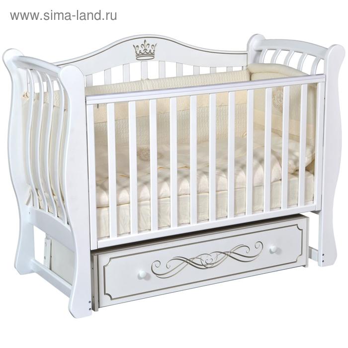 Детская кровать Luiza-33, автостенка, ящик, универсальный маятник, цвет белый детская кровать viola 3 автостенка ящик универсальный маятник цвет белый