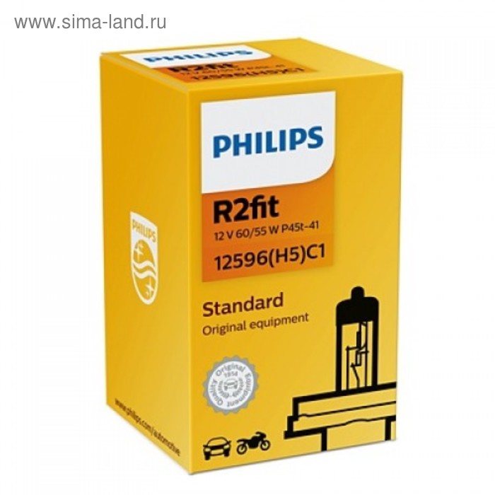 фото Лампа автомобильная philips r2fit, hr2, 12 в, 60/55 вт, 12596(h5)c1 (rac1)