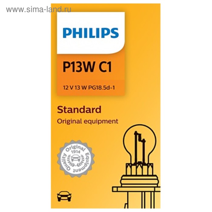 фото Лампа автомобильная philips hipervision, p13w, 12 в, 13 вт, 12277c1