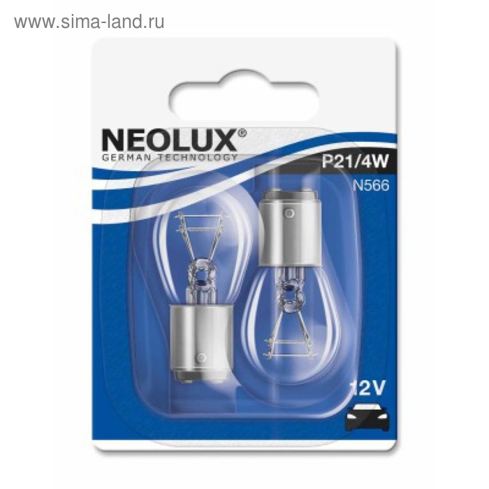Лампа автомобильная NEOLUX, P21/4W, 12 В, 21/4 Вт, набор 2 шт, N566-02B