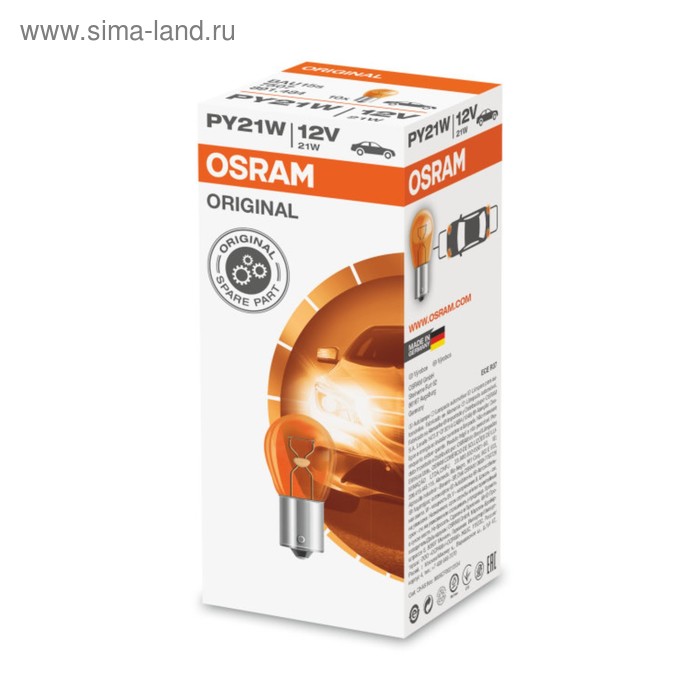 фото Лампа автомобильная osram, p21/5w, 12 в, 21/5 вт, 7240