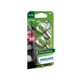 

Лампа автомобильная Philips LongLife EcoVision, P21/5W, 12 В, 21/5 Вт, набор 2 шт, 12499LLECOB2
