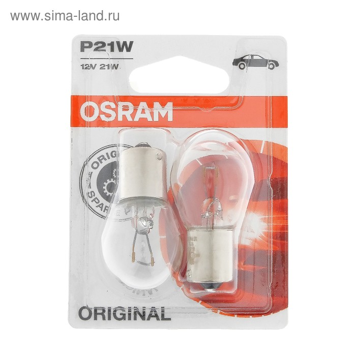 фото Лампа автомобильная osram, p21w, 12 в, 21 вт, набор 2 шт, 7506-02b