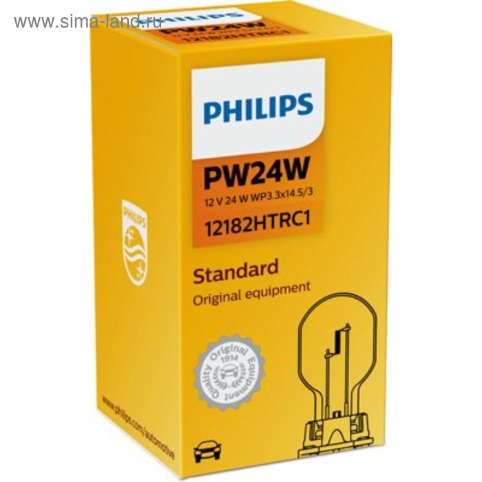 фото Лампа автомобильная philips hipervision, pw24w, 12 в, 24 вт, 12182htrc1