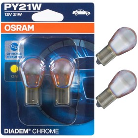 

Лампа автомобильная Osram Diadem Chrome, PY21W, 12 В, 21 Вт, набор 2 шт, 7507DC-02B