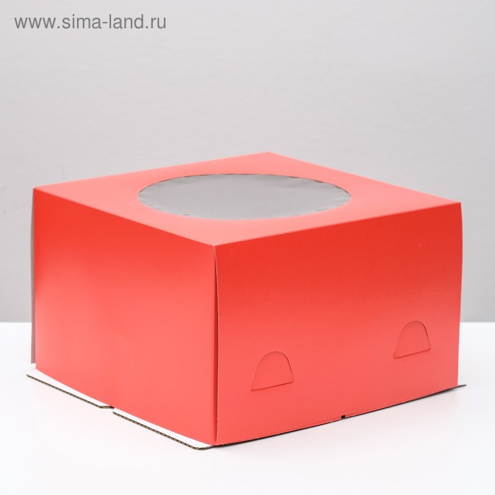 Кондитерская упаковка с окном, красный, 30 х 30 х 19 см кондитерская упаковка с окном 30 х 30 х 25 см
