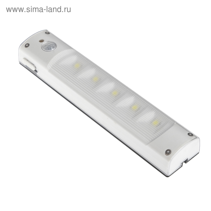 Светильник светодиодный с датчиком движения 5 LED 2 Вт от батареек 3AAA 6500К белый 279₽