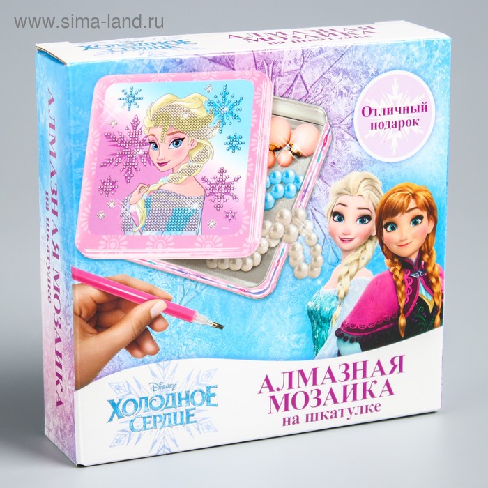 

Алмазная мозаика на шкатулке, 14 х 14 см «Эльза», Холодное сердце