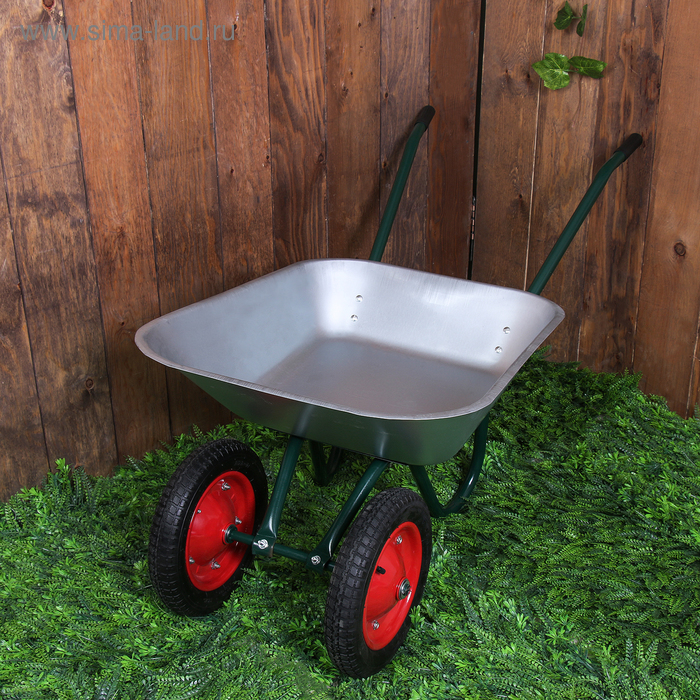 фото Тачка садовая, двухколёсная: груз/п 180 кг, объём 65 л, пневмоколесо 3.00/3.25-8, кузов 0,6 мм, разборная рама