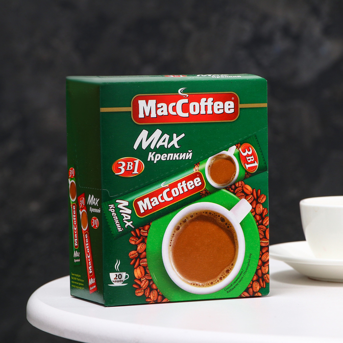 Напиток кофейный растворимый крпекий MacCoffee Max, 3 в1,16 г