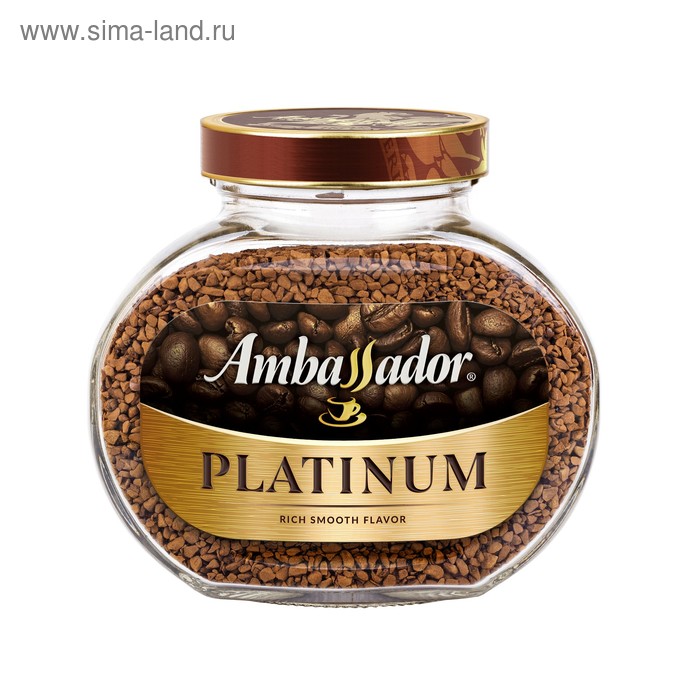 Кофе Ambassador Platinum, растворимый сублимированный, 95 г кофе ambassador 190г платинум ст б