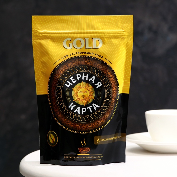 Кофе Чёрная Карта GOLD, растворимый, 75 г кофе растворимый чёрная карта exclusive brasilia 150 г