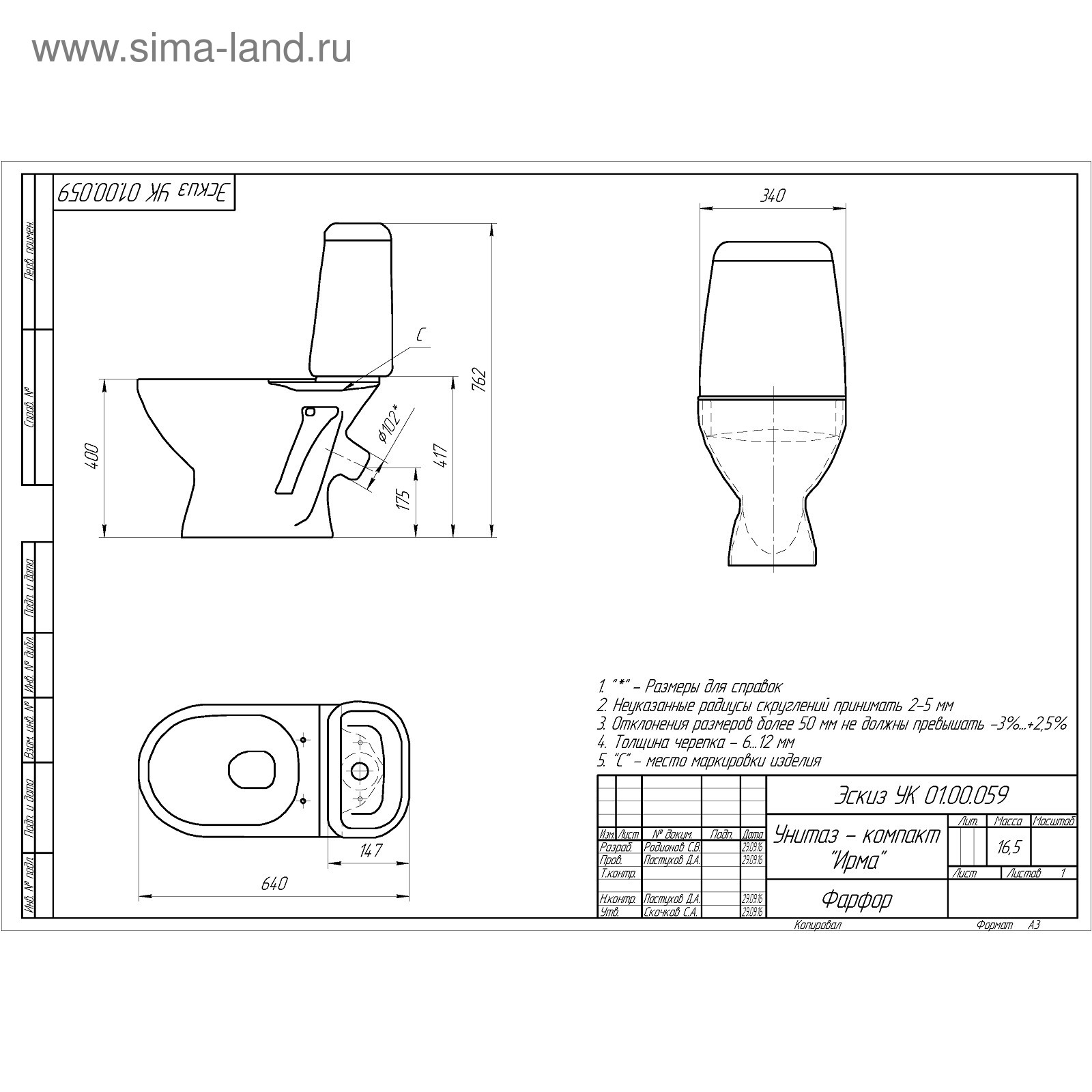 Мито хит унитаз размеры