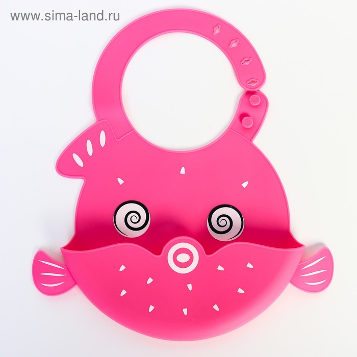 фото Нагрудник силиконовый "рыбка", цвет розовый mum&baby