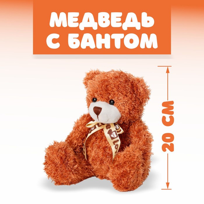 

Мягкая игрушка «Медведь с бантом», 20 см, цвет МИКС