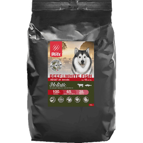 

Сухой корм Blitz Beef White Fish Grain Free для собак, беззерновой, говядина/рыба, 1,5 кг