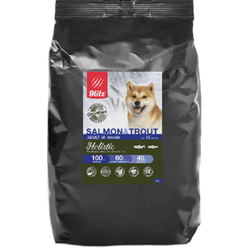 

Сухой корм Blitz Salmon Trout Grain Free для собак, беззерновой, лосось/форель, 500 г