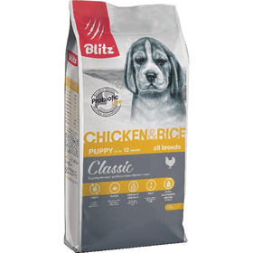 

Сухой корм Blitz Puppy Chiken and Rice для щенков, курица/рис, 2 кг