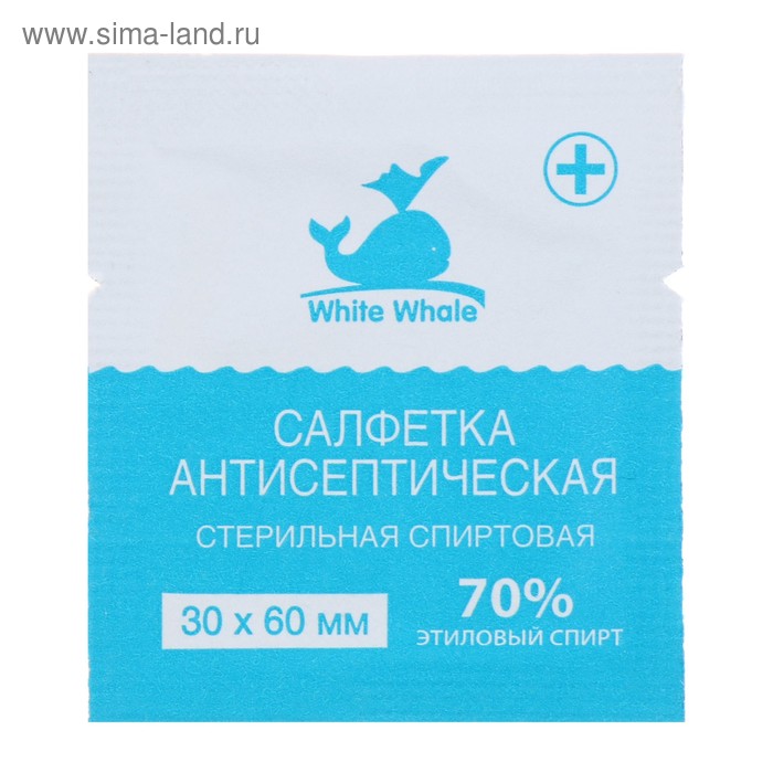 Салфетка  влажная White Whale антисептическая стерильная спиртовая, 30*60, 400 П/М 9448099