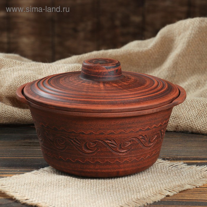 

Горшок для запекания, красная глина, 1.2 л, микс