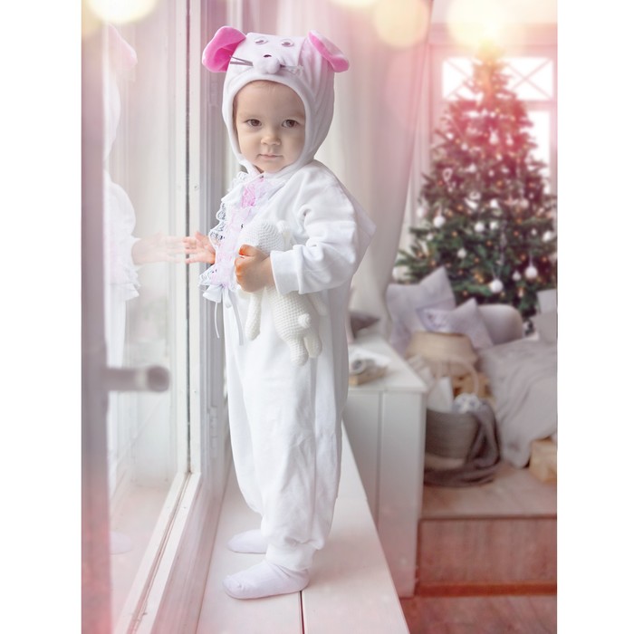 цена Карнавальный костюм для малышей «Мышка с декором», велюр, хлопок, рост 74-92 см