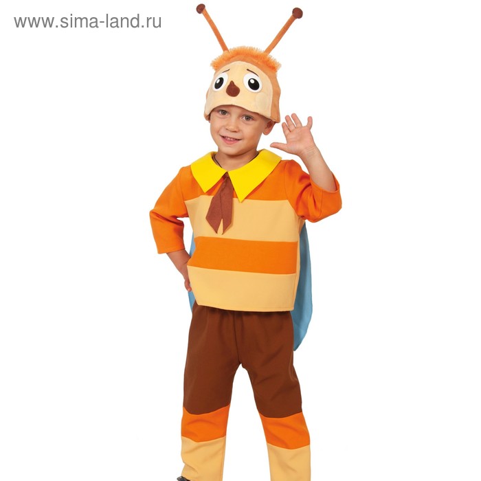 фото Карнавальный костюм «пчелёнок», куртка, бриджи, шапочка, р. 28-30, рост 104-110 см карнавалофф