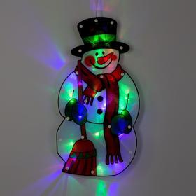 Светодиодная фигура «Снеговик» 23 × 43 см, пластик, 220 В, свечение мульти (RG/RB)
