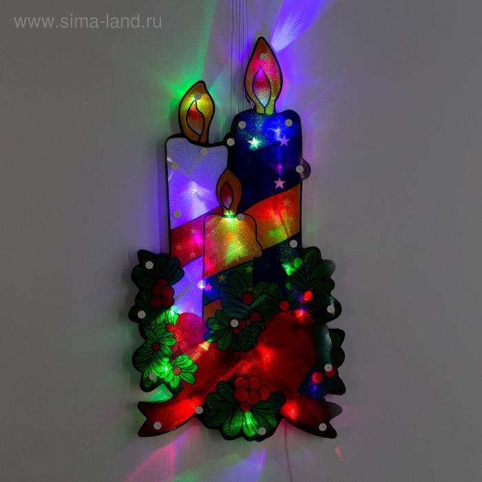 Светодиодная фигура «Свечи» 23 × 43 см, пластик, 220 В, свечение мульти (RG/RB) светодиодная фигура снеговик 23 × 43 см пластик 220 в свечение мульти rg rb