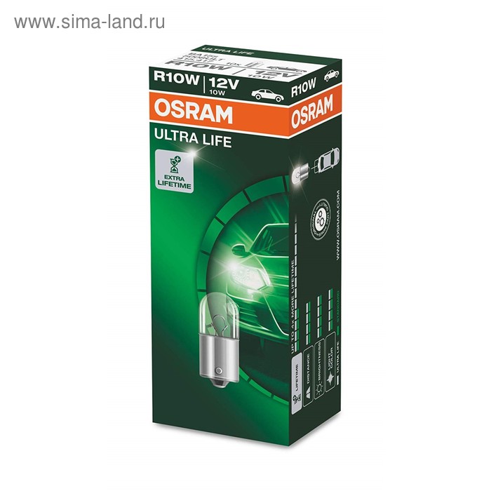 фото Лампа автомобильная osram ultra life, r10w, 12 в, 10 вт, 5008ult