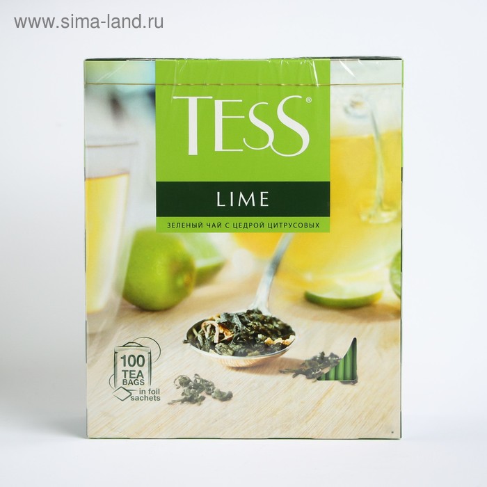 чай зеленый tess лайм листовой 100 г Чай Tess Лайм, с добавками, 100 х 1,5 г
