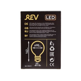 

Лампа светодиодная REV LED FILAMENT VINTAGE, G95, 5 Вт, E27, 2700 K, шар, теплый свет