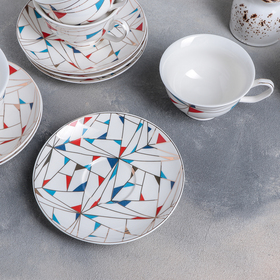 

Сервиз чайный Magistro «Калейдоскоп», 12 предметов: 6 чашек 240 мл, 6 блюдец 14 см