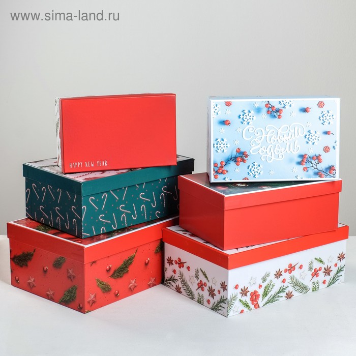 Набор подарочных коробок 6в1 «Стильный», 20 х 12,5 х 7,5 - 32,5 х 20 х 12,5 см набор подарочных жестяных коробок present 26 х 18 5 х 9 см