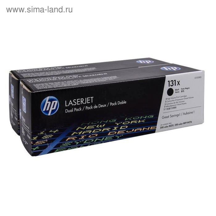 

Картридж HP 131X CF210XD для LJ Pro 200 M251/M276 (2400k), 2 шт. в упаковке, черный