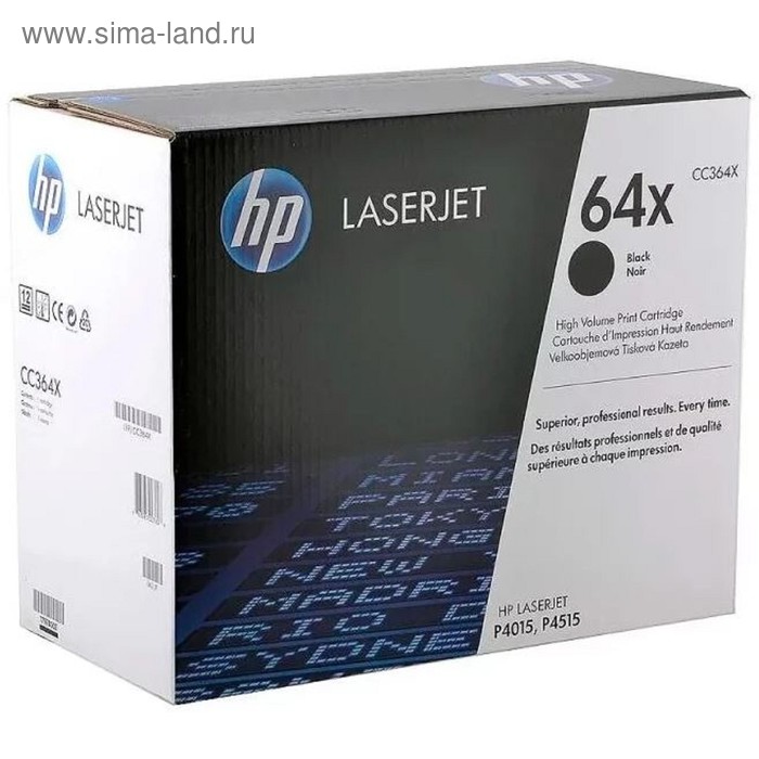 

Тонер Картридж HP 64X CC364X черный для HP LJ 4015/4515 (24000стр.)