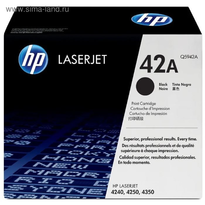 

Тонер Картридж HP Q5942A черный для HP LJ 4250/4350 (10000стр.)