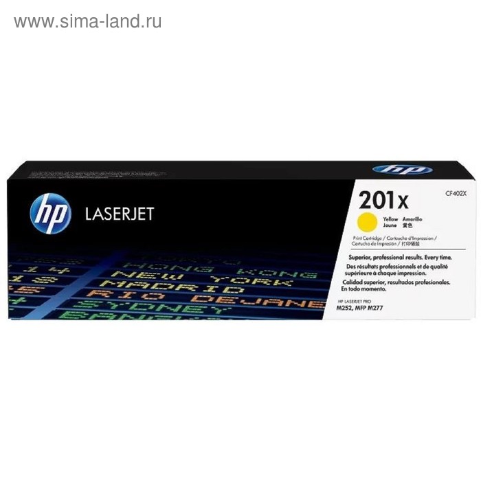 

Картридж HP 201X CF402X для CLJ Pro M252/M277 (2300k), желтый