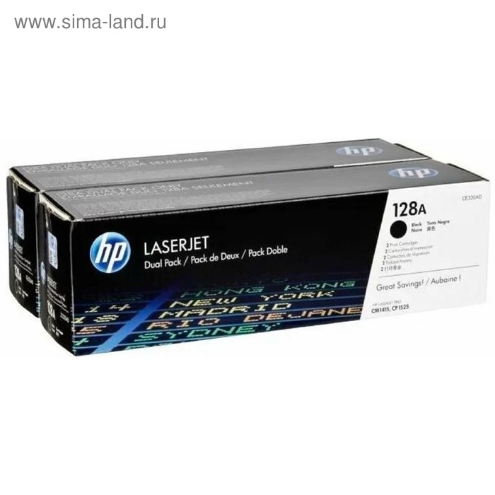 

Картридж HP 128A CE320AD для CM1415/CP1525 (4000k), 2 шт. в упаковке, черный