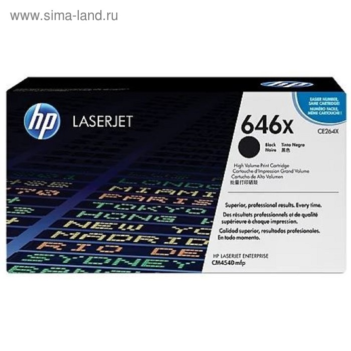 

Тонер Картридж HP 646X CE264X черный для HP CLJ Ent CM4540 (17000стр.)