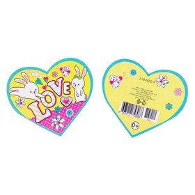 

Открытка-шильдик "Love" глиттер, два зайчика