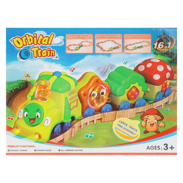 Железная дорога "Весёлый паровозик", со светозвуковыми эффектами, протяжённость пути 2,4 м