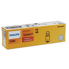 

Лампа автомобильная Philips, T4W, 12 В, 4 Вт, (BA9s), 12929CP