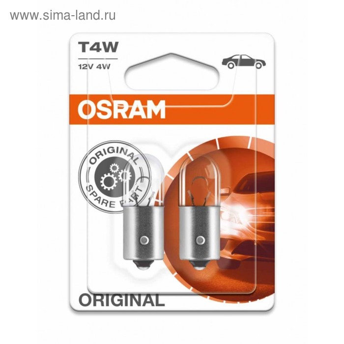 фото Лампа автомобильная osram, t4w, 12 в, 4 вт, (ba9s), набор 2 шт, 3893-02b